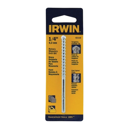 Irwin Irwin 1/4 in. X 4 in. L Carbide Tipped Rotary Drill Bit Straight Shank 1 pc 61116